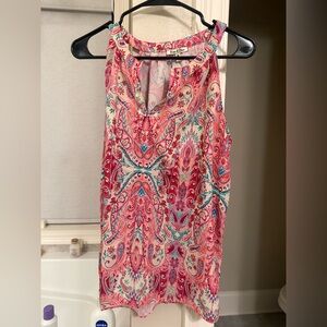 Paisley Sleeveless Top - Pink and Blue